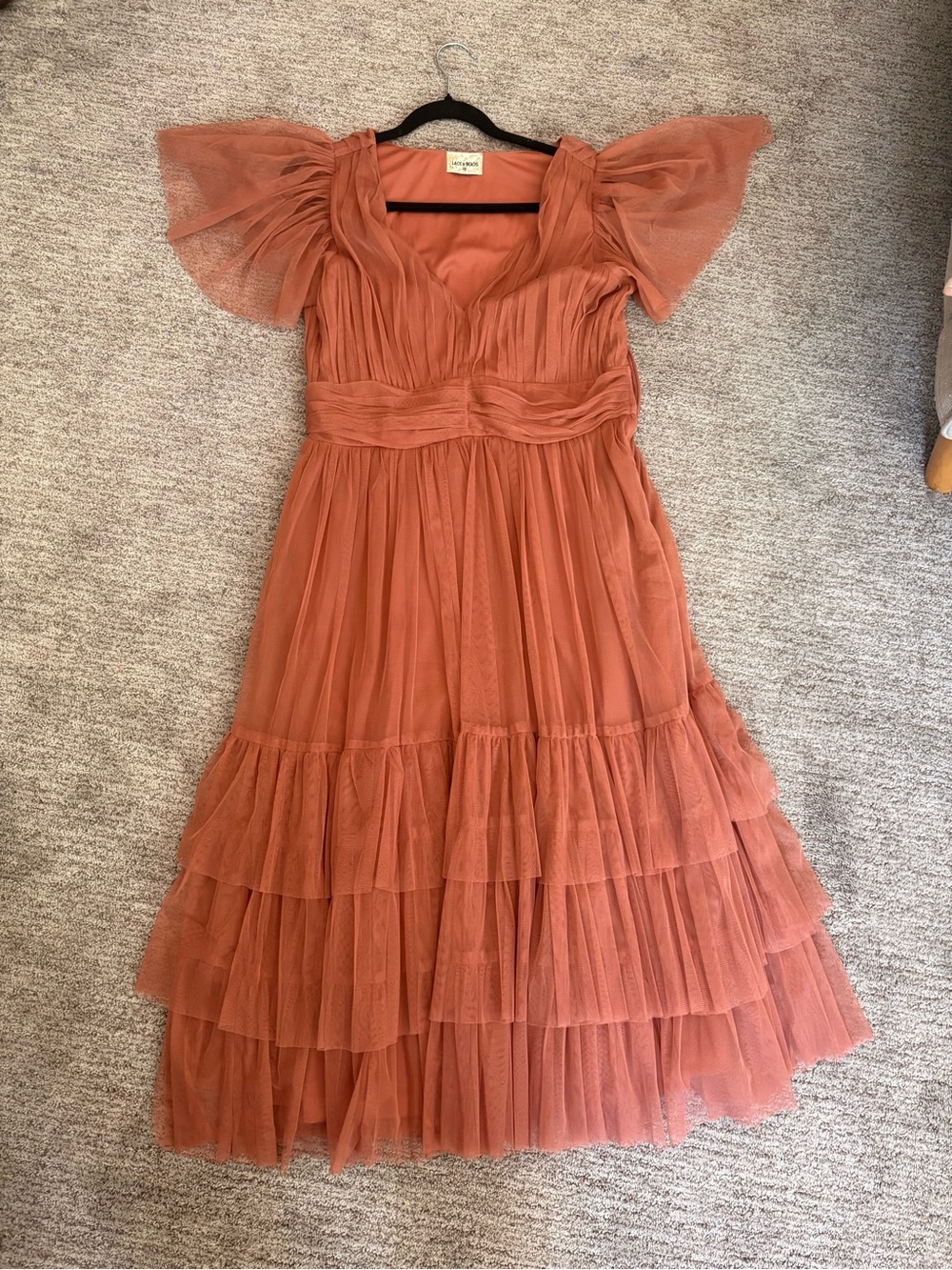 Vintage-Inspired Salmon Tulle ASOS Party Bridesmaid Dress